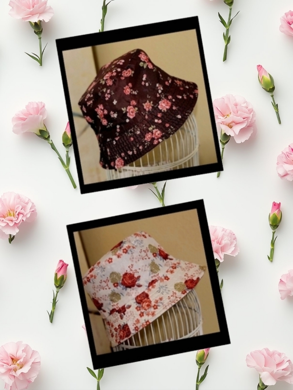 🌸 Ladies Reversable Pink Floral Bucket Hat